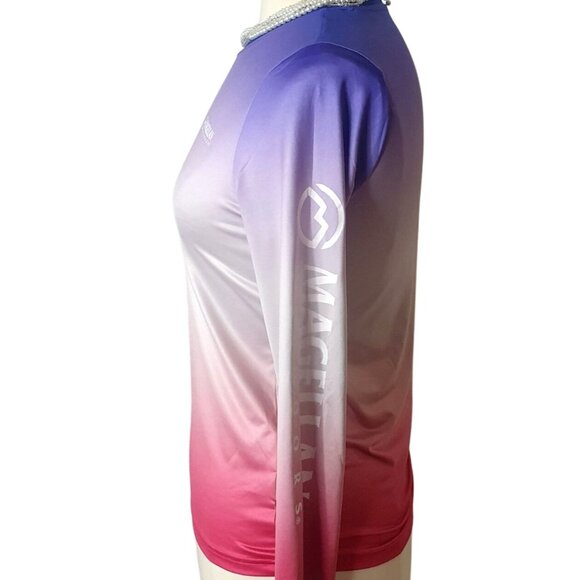 Magellan Outdoors Womens M Boyfriend Fit Gradient Long Sleeve Shirt Fish Gear - Picture 2 of 6